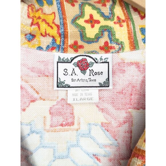 Vintage SA Rose San Antonio Texas Southwest Jacket Sz XL 100% Cotton Western - Picture 5 of 10